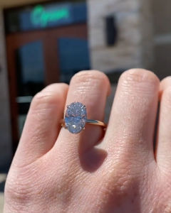 Her Lab Jewelry - แหวนเพชรทองคำขาว Moissanite แท้18K3กะรัตต้นฉบับพร้อมใบรับรองกรา 100% - สีแพลทินัม 950 ของ ขวัญพิเศษ