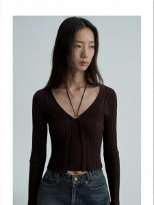 epoque de rueen | Slimming Textured Knitted Cardigan and Tank Two-Piece