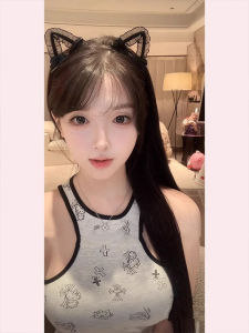 American Style Spicy Girl Shoulder Digging Strap Vest Women Summer New Slim Fit Inner Wear Design Sweet Spicy Outerwear Short Top