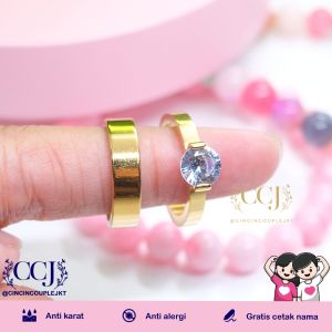 [GRATIS CETAK NAMA] Cincin Couple Titanium Anti Karat M123 | Cincin Pasangan | Cincin Hadiah | Cincin Lamaran | Cincin Tunangan | Aksesoris Pria Wanita