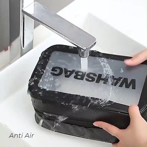 Tas Kosmetik Transparan Travel Toiletry / Wash Bag Make Up Organizer Pouch Cosmetic Waterproof