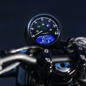 RYSJM | Digital Odometer Tachometer KMH/MPH LCD Speedometer Multi-function Oil Gauge Cluster Turn Signal Light for Kawasaki Cafe Racer