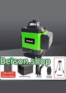 MAKITA เลเซอร์ระดับ 4D ระดับเลเซอร์ 16 เส้น เลเซอร์ระดับ เครื่องปรับระดับเลเซอร์สีเขียว เลเซอร์ระดับ 360 องศา ระดับน้ำเลเซอร์ โนมัติแนว แถม แว่นตา + กล่อง เครื่องวัดระดับ เลเซอร์ เรเชอร์ ระดับ Laser Level