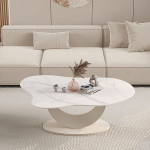 MOLORE | Cloud Marble Coffee Table Modern Minimalist For Small Spaces