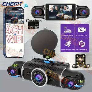 Camera Hành Trình Ô Tô 4 Kênh 1080P Tích Hợp WiFi 4 Camera Camera Lùi Giám Sát Đỗ Xe 24/7 Cảm Biến G Đảm Bảo An Toàn Cho Xe