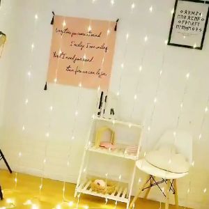 Đèn led rèm 10 nhanh dây hiệu ứng thác nước kích thước 3mx2m gồm 320 bóng led vàng trang trí nhà cửa trang trí cây cối