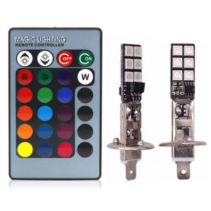 KEVANLY | 2pcs H4 RGB H7 LED Fog Light H8 H11 LED Bulb 5050SMD 9005 HB3 LED HB4 9006 H27 RGB Colorful H1 Bulbs Car Front Fog Lights Remote