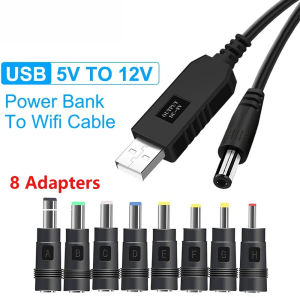 5.5*2.1mm USB to DC Power Cable 5V To 12V  Boost Converter 8 Adapters DC Jack Charging Cable for Wifi Router Mini Fan Speaker