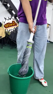 GREAT SHOP ไม้ถูพื้นแบบบิด ไม้ถูพื้นไมโครไฟเบอร์ ไม้ถูพื้นนาโน บิดได้เลยไม่เปียกมือ ความยาว 130cm ไม้ถูพื้น หมุนได้ 360 องศา