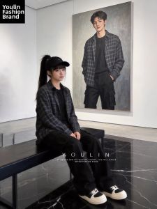 YOULIN | American Retro Check Shirt Black