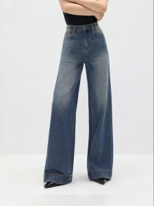 Eifini | Quần Jeans Chân Rộng Cuffs Lật