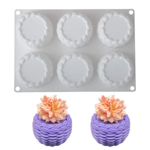 6 Cavity Round Flower Basket Mousse Silicone Molds Chocolate Cake Dessert Molds French Pastry Baking Molds