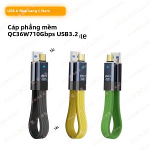 Cáp USB3.2 Gen2 10Gbps USB-A Sang USB Type C Sạc Nhanh 3A 36W Dây Truyền Dữ Liệu Cho Đĩa Cứng SSD Chất Liệu PVC