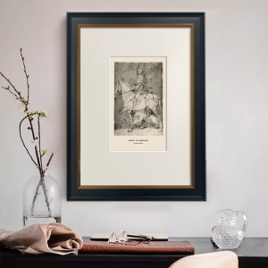 French Vintage Black And White Knight Decorative Painting High End American Retro Entrance Living Room Background Wall Art