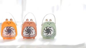 Ready Stock - Desktop Mini Fan with Humidifying Mist Spray - Quiet USB Rechargeable Portable for Summer Cooling