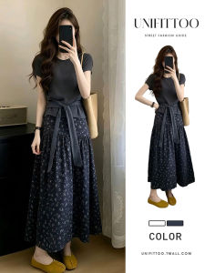 unifittoo | Trendy Korean Style Floral Dress Two-piece Set Long Summer Dress