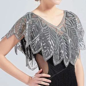 6 Colors Summer Women Elegant Shawl Wrap Black Lace Bolero Jacket Short Cape Sequined Sparking Beading Shrug Capa