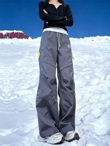SHUMEISHI | Womens Winter Fleece Lined Windproof Waterproof Thermal Cargo Hiking Pants