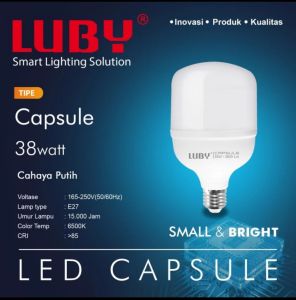 LUBY LAMPU LED BULB CAPSULE 5W 10W 14W 18W 28W 38W 45W 50 WATT CAHAYA PUTIH SNI BERGARANSI 1 TAHUN
