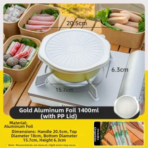 TAOKOU | Disposable Aluminum Foil Hotpot Outdoor and Home Use