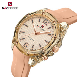 NAVIFORCE Original Womens Quartz Watch Simple Dial Luminous Silica Strap women watch 50m Waterproof  Brand New Ladys  Girls Outdoor Casual Fashion Watches NF6103