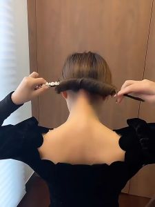 Ikat Rambut Kawat Sanggul Motif Mutiara Hair Bun Tie Tali Pita Gulung Fashion Wanita Korea