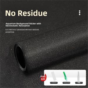 MONLEYTA | Black Background Sticker For Aquarium Electrostatic Stream Tank Special Decorative Glass Film Wallpaper Fish Decoration