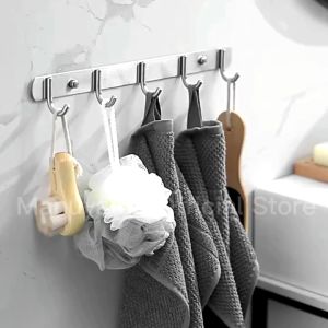 MANUYAMA Hook up SUS304 Stainless Steel Strong Load-bearing Bathroom Kitchen Key Hat Towel Clothes Hook Hanger Rack