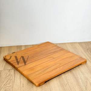 Tatakan piring alas saji kayu jati perhutani/ alas mejicom