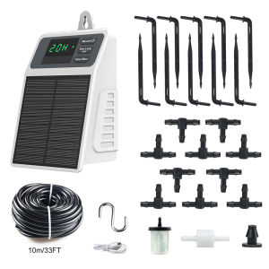 Smart home automatic watering system with timer charging app-based micro drip irrigation solar-powered pump irrigation system.