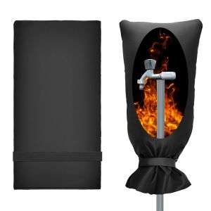 Faucet Cover Outdoor Black Frost-proof Insulated Tap Wrap For Yard Faucets Winter Outdoor Tap Protection Sleeve for Most Faucets
