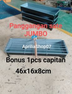 TERBARU..Panggangan arang sate JUMBO bonus 1pcs kuas panggangan anti karat UKURAN 46x16x8cm