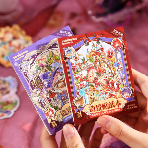 Mini Dressing Scene Sticker Collection Book Fairy Tale 3D House Micro Scene Childrens DIY Collage Game Educational Supplies