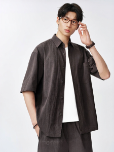 MIANXIANSHENG | Cotton Salt-Shrunk Lustrous Loose Fit Shirt Casual Wear