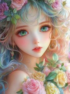 BILIBILI | Oil Painting By Numbers Anime Style Girl DIY Number Drawing Canvas Pictures By Numbers Home Decor Large Size