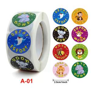 SG 🇸🇬 seller 100pcs/500pcs/roll Reward stickers 🎁 Free Stamp Gift ⭐️New Reward Badge 100pcs Motivation Stickers Thank you Teacher Stickers