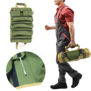 Professional Multi-Purpose Tool Bag High-Quality Cloth Roll Organizer with Multiple Pockets for Hardware Small Tool Car Aid Kit