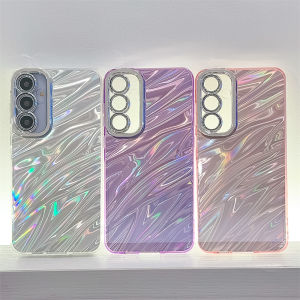 Samsung Galaxy A55 A25 A35 A15 5G เปลือกเคสโทรศัพท์มีลาย S24Ultra/S24 + รูปแบบน้ำกระเพื่อมการออกแบบกล้องที่มีฟิล์มเลนส์