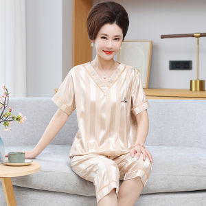 Bộ đồ ngủ nữ MiiOW bằng lụa băng tay ngắn thoải mái và rộng rãi