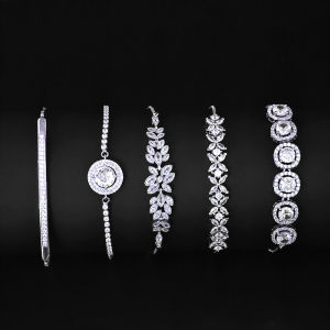 2024 New Luxury Silver Color on Hand Bracelet Bangle for Women Adjustable Anniversary Gift Jewelry Bulk Sell Z59