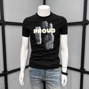 Áo Thun Nam Tay Ngắn Mùa Hè 2024 Cổ Tròn Thoáng Khí Dáng Ôm Vừa Vặn Thường Ngày Cotton Phong Cách Thường Ngày