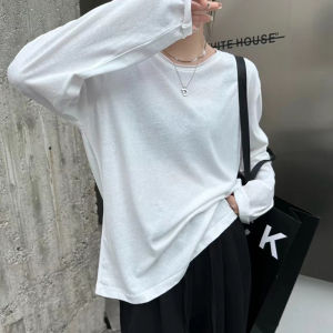 Snowflake Cotton round Neck T-Shirt Womens Loose Fit Breathable Skin-friendly Long Sleeve Casual Style Solid Color Top