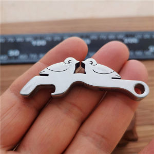 Stainless Steel Beer Opener Titanium Alloy Love Duck Pendant Personal Beer Opener Engraved Keychain Portable Beer Opener