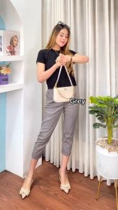 Gio Panta Celana Katun Wanita Stretch Chinos Melar 7/9