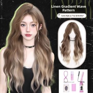 MONLEYTA | Womens Full Head Wig Natural Realistic Long Curling Hair Thickened Hair Quantity No Need To Wear A Hair Net Daily Whole Wig