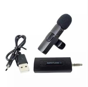 Microphone Clip On Mic Wireless Noice Reduction Vlogging Singing 3.5mm