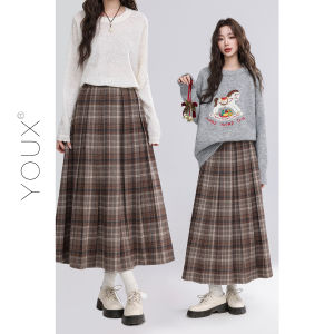 YOUXIANG | Chân Váy A-Line Họa Tiết Vintage