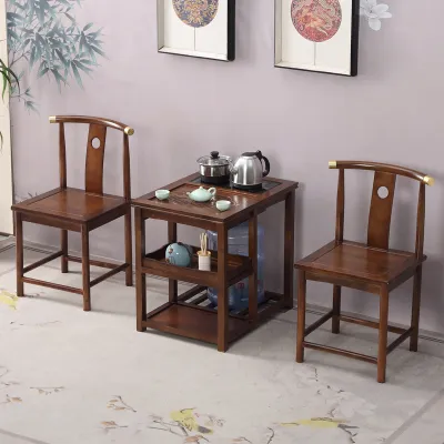 New Chinese Style Teakwood Chair Three-Piece Set Palace Master Chair Hotel Homestay Circle Chair Tea Owner Solid Wood Chair
