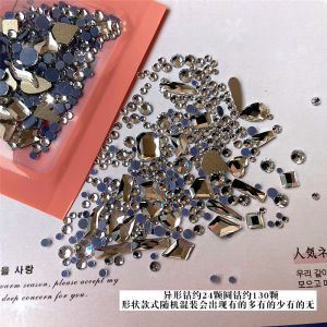 Internet Hot Manicure Jewelry Flat-Bottomed Fancy Shape Rhinestone Mixed Super Flash Sticky Full Diamond Small round Diamond Black Diamond Ornament Rhinestone