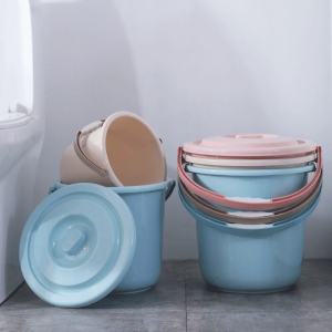 Thickened with Cover Bucket For Home Large Plastic Shatter Proof Bucket Home Large Water Barrel Kids Foot Bath Barrel Dormitory Students D